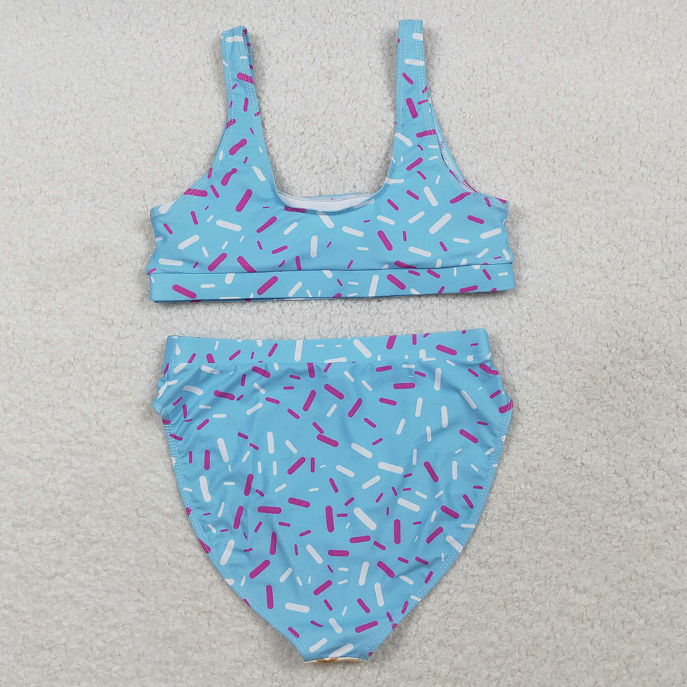 Adult Women Swim Clothing Blue Drip Sprinkles Team Swimsuits S0577