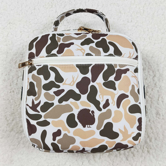 Boutique Kids Lunch Boxes Green Deer Western Camo Print Zipper Lunch Bags BA0305 7.19