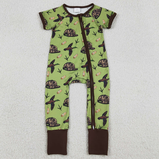 Baby Boys Rompers Ducks Calls Camo Hats Hunting Two Way Zip Convertible Rompers SR3499 12.22