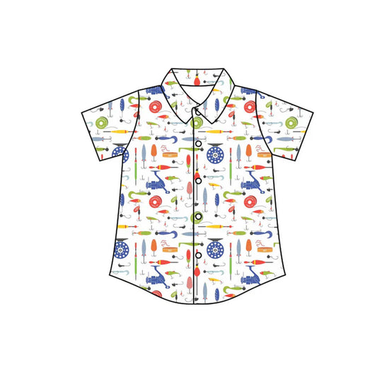Preorder(moq 5) Baby Boys Fishing Button Shirts Top 10.24