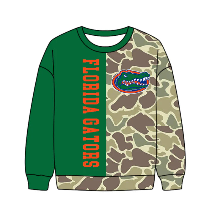 Preorder(moq 5) Baby Boys Long Sleeve Camo Crocodiles Team T-shirts Top 10.17