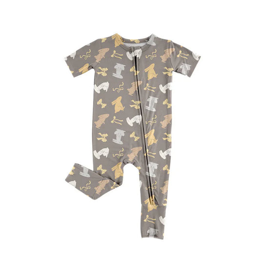 Preorder (moq 5)Baby Girls Rabbits Bows Easter Two Way Zip Convertible Rompers 11.10