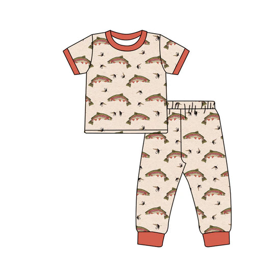 Preorder (moq 5)Baby Boys Fishing Top Pants Hunting Pajamas Sets 11.26