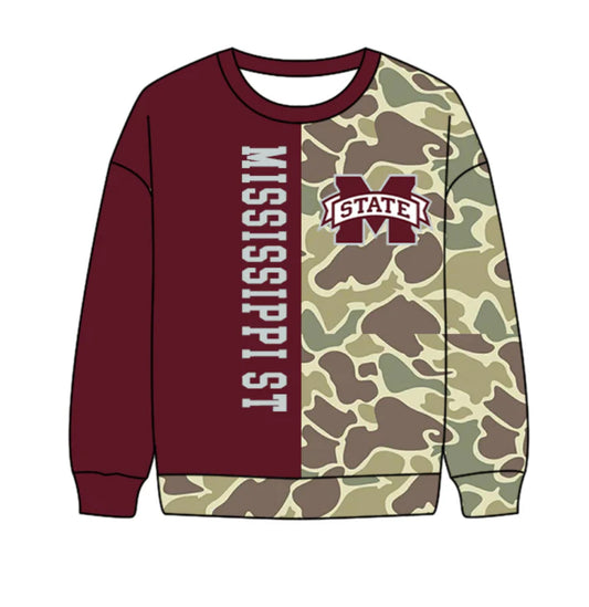 Preorder(moq 5) Baby Boys Long Sleeve Camo M State Team T-shirts Top 10.17