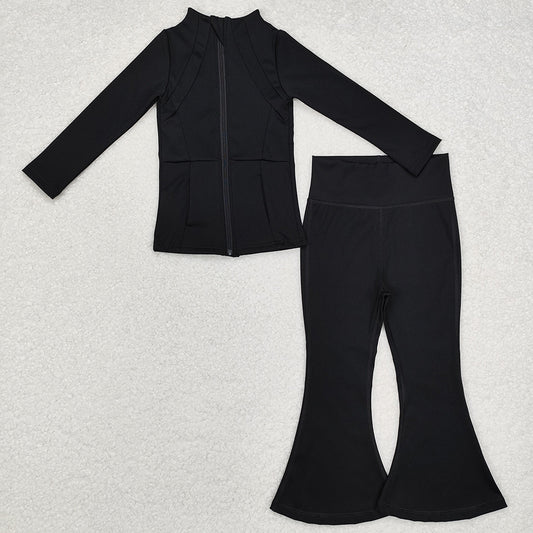 Baby Girls Clothes Black Active Wear Jackets Pants 2pcs Clothes Sets GLP1559