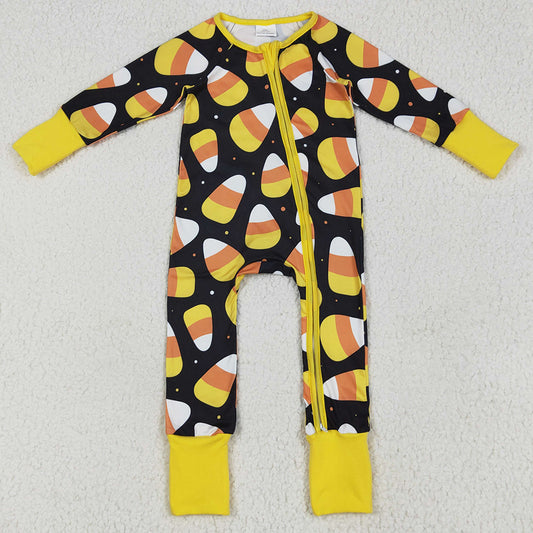 Baby Boys Rompers Halloween Candy Plaid Zipper Footie Rompers LR2198 6.9