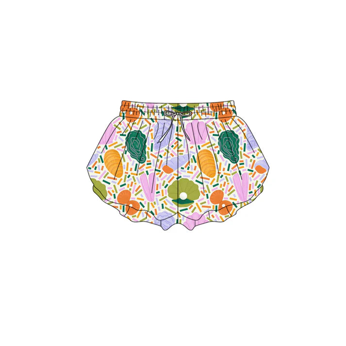 Preorder (moq 5)Baby Girls Colorful Carrots Sprinkles Easter Ruffle Shorts Bottom 1.9