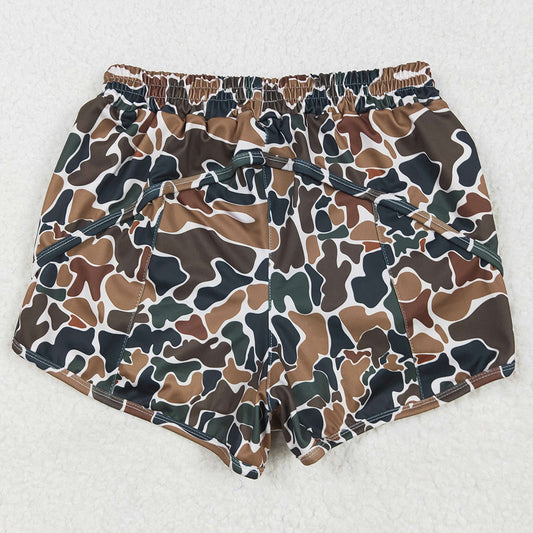 Adult Women Shorts Dark Brown Camo Yoga Summer Shorts SS0469 5.1