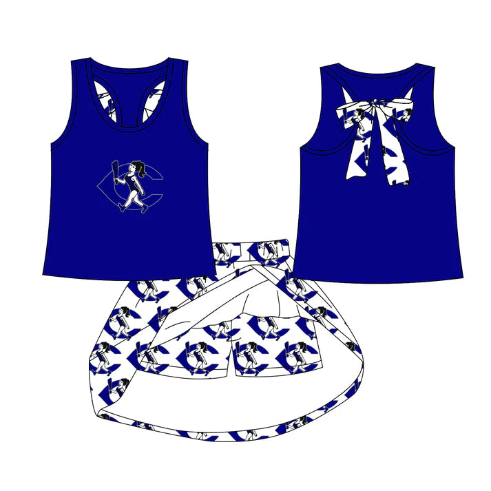 Preorder (moq 5)Baby Girls Gavegirl team Top Skirt Skort Sets 6.23