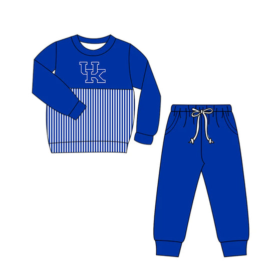 Preorder(moq 5)Baby Boys UK Stripe Top Pockets Jogger Pants Team Clothes Sets 12.17