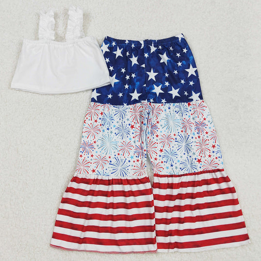 Baby Girls Clothes 4th of July Shirt Bell Bottom Pants Sets GSPO1959