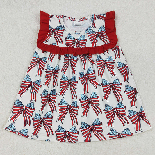 Baby Girls Clothes Tops 4th Of July Bow Ruffles Tunic Tops GT0949 3.1