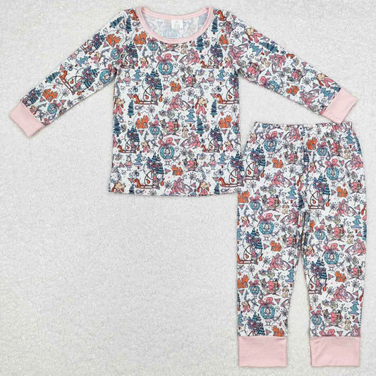 Baby Girls Pajamas Christmas Dog Bamboo Pajamas Sleepwear Sets GLP1576