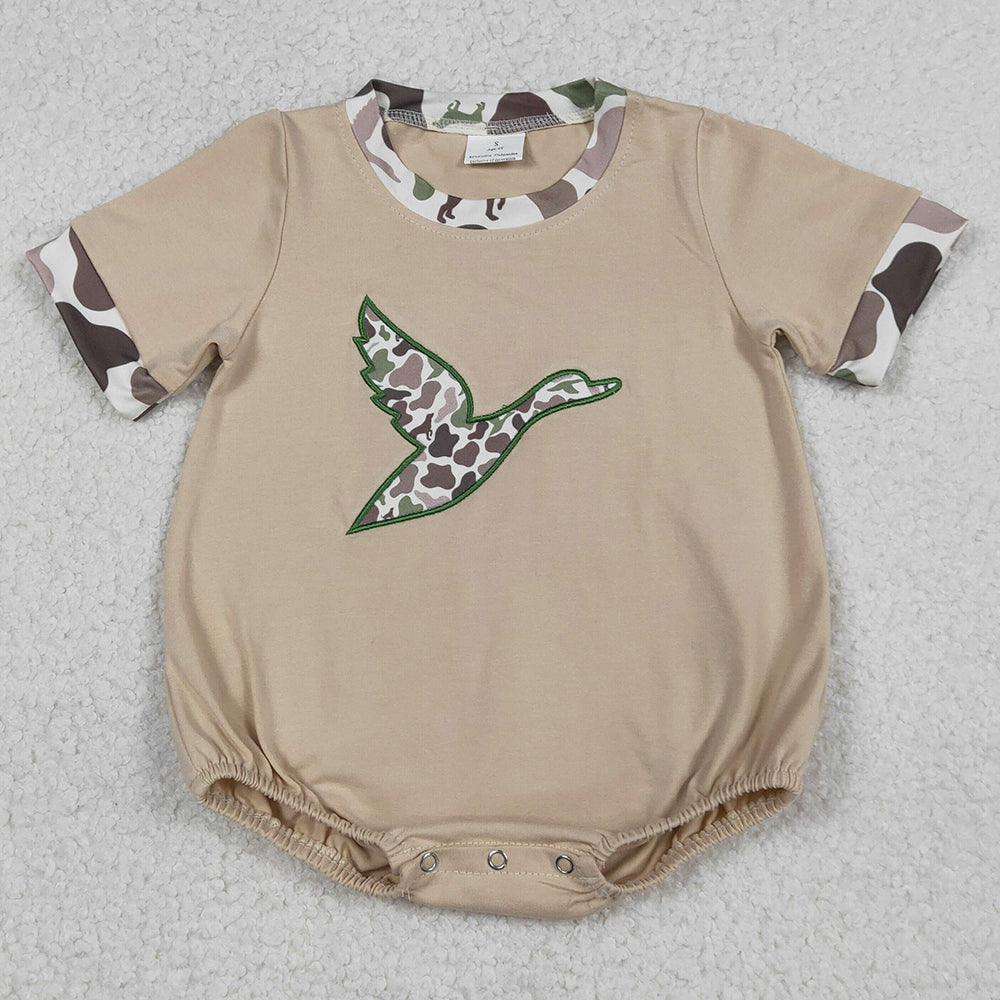 Baby Boys Rompers Embroidery Camo Ducks Short Sleeve Hunting Rompers SR3491 12.27