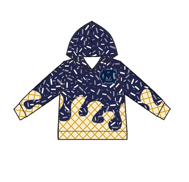 Preorder moq 5 Baby Kids Clothes Hoodies Tops Navy