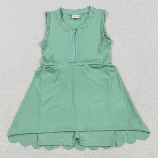 Baby Girls Dress Light Green Yoga Zip Active Wear Skort Knee Length Dresses GSD2089 5.22
