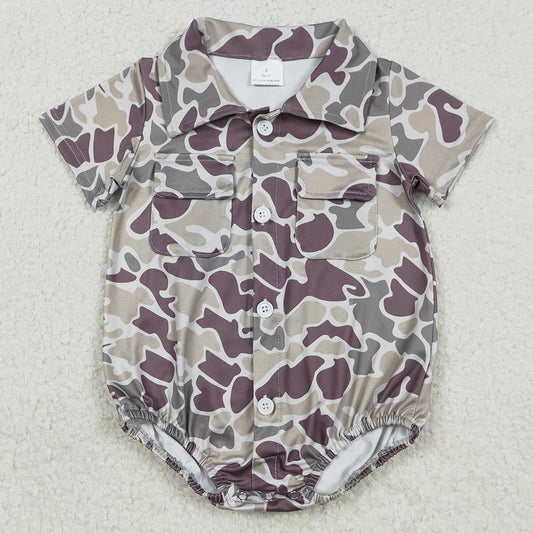 Baby Boys Rompers Southern Grey Camo Button Pockets Rompers SR3652 1.1