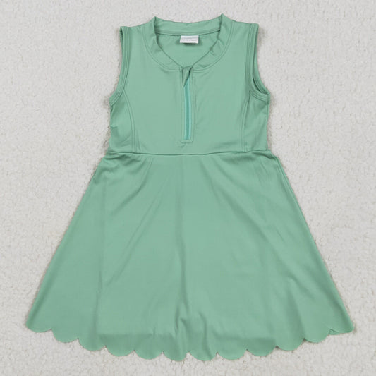 Baby Girls Dress Light Green Yoga Zip Active Wear Skort Knee Length Dresses GSD2089 5.22