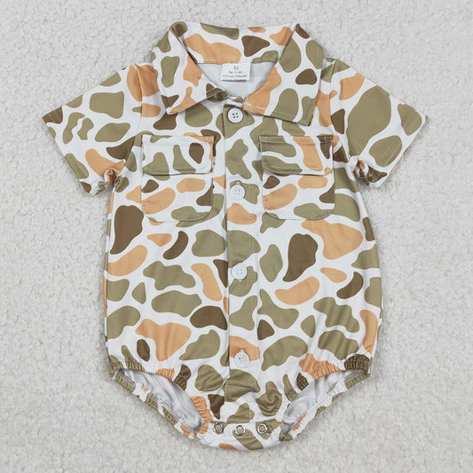 Baby Boys Rompers Southern Orange Camo Button Pockets Rompers SR3658 12.31