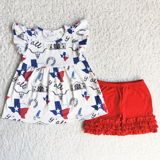 Boutique Girls Clothes Summer Shorts Outfits C14-17 5.8