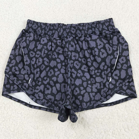 Adult Women Shorts Black Leopard Yoga Summer Shorts SS0471 5.21