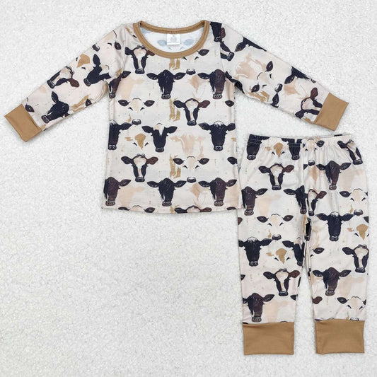 Baby Boys Pajamas Western Cow Black Bamboo Pajamas Clothes Sets BLP0860