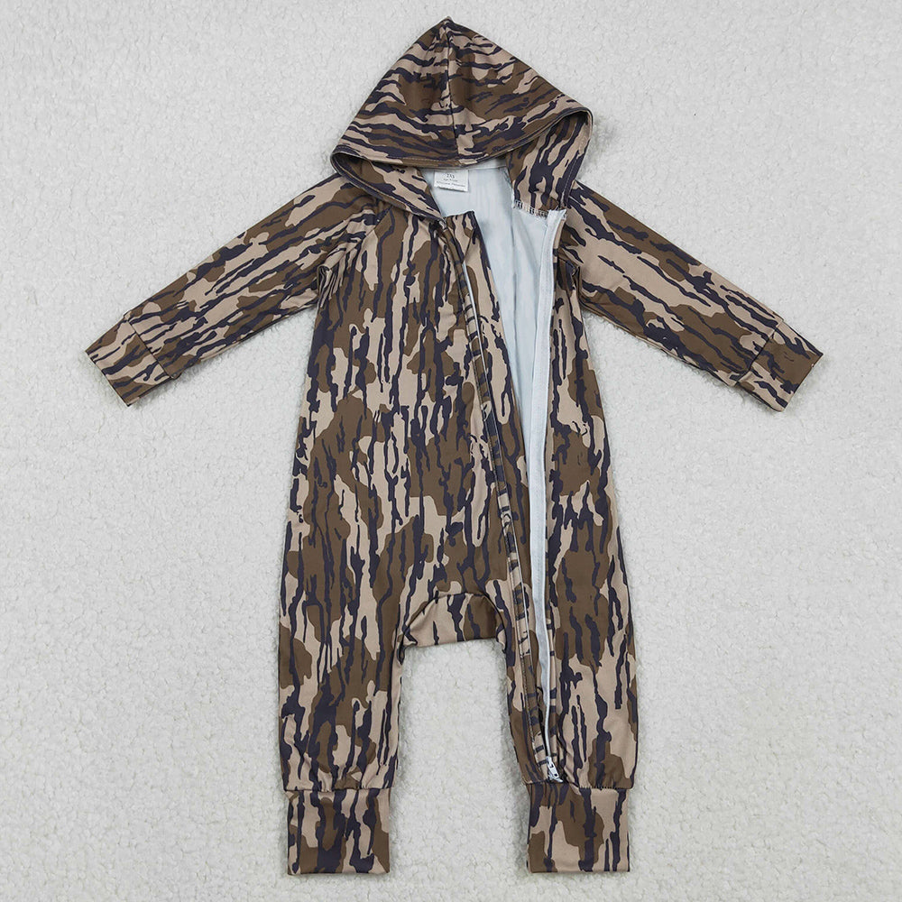 Baby Boys Rompers Southern Olive Camo Hoodie Zip Rompers LR2814 11.6
