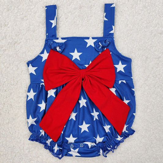 Baby Infant Girls Rompers 4th Of July Stars Bows Rompers SR2607 3.10