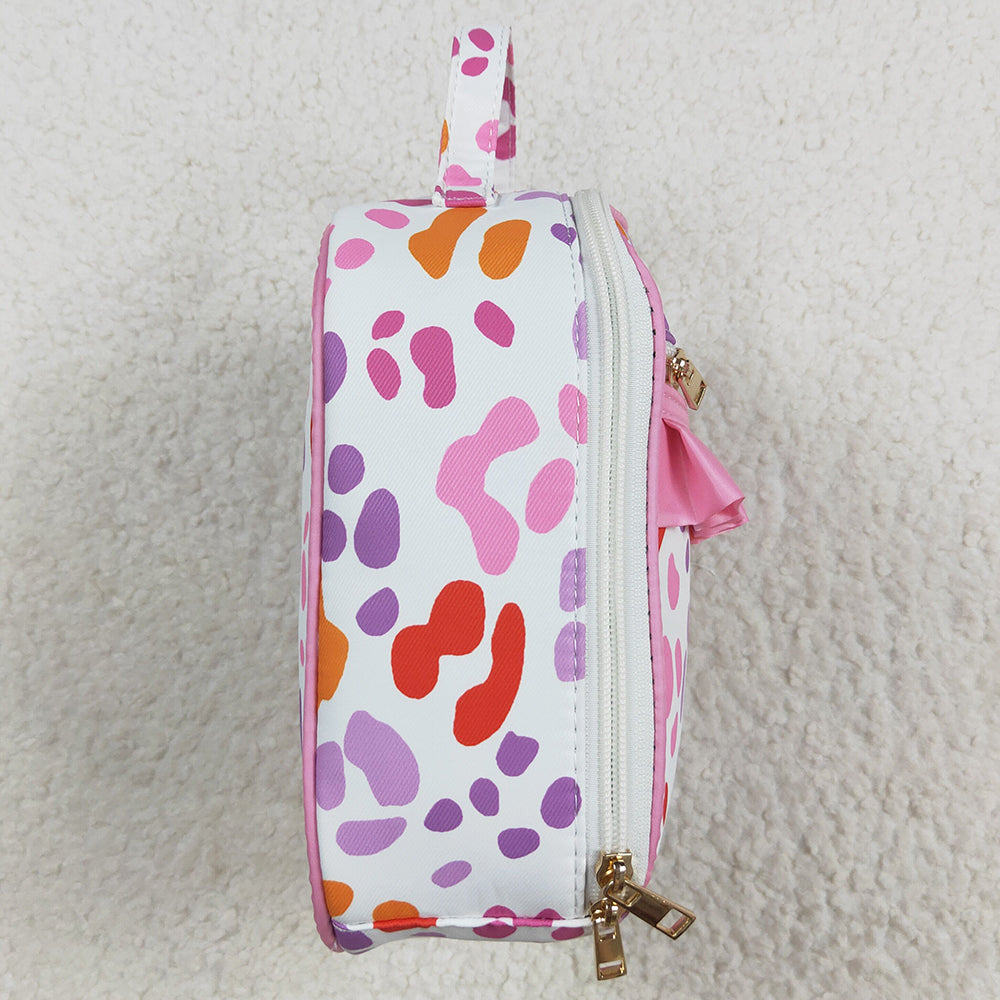 Baby Girls Lunch Boxes Pink Leopard Ruffle School Bags Lunch Boxes BA0309 8.6