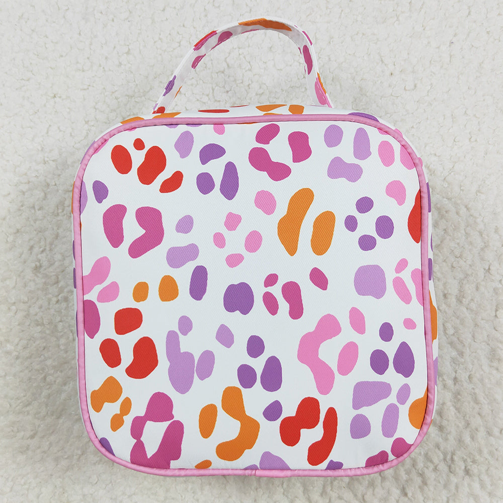 Baby Girls Lunch Boxes Pink Leopard Ruffle School Bags Lunch Boxes BA0309 8.6