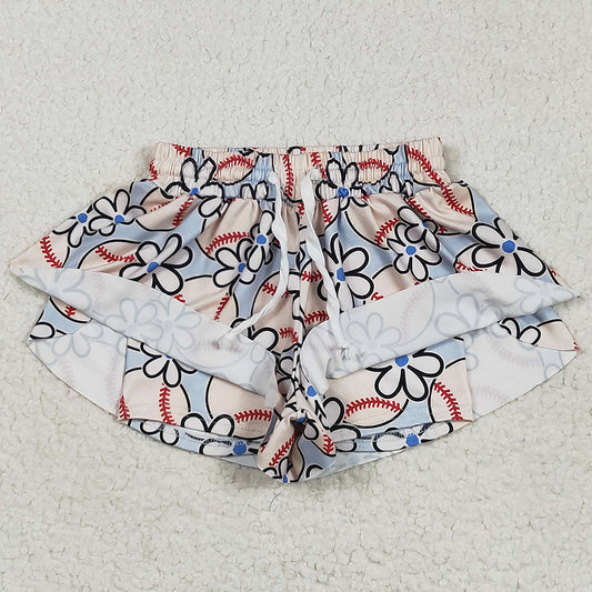 Baby Girls Shorts Baseball Flowers Summer Shorts Bottoms SS0581 5.1