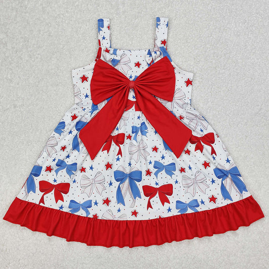 Baby Girls Dress Baseball Bows Straps Knee Length Dresses GSD1866 3.11