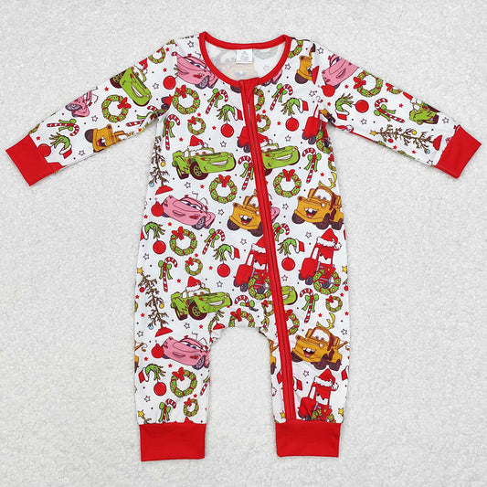 Baby Infant Kids Rompers Christmas Car Zip Rompers LR1559