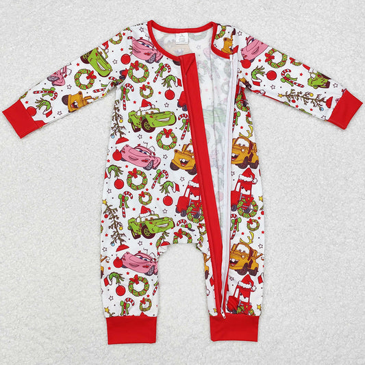 Baby Infant Kids Rompers Christmas Car Zip Rompers LR1559