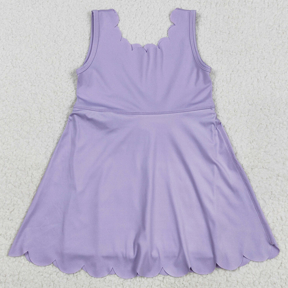 Baby Girls Athletic Dress Purple Sleeveless Yoga Knee Length Dresses GSD2372 5.22
