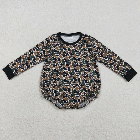 Baby Boys Rompers Dark Brown Camo Long Sleeve Southern Rompers LR2809 11.22