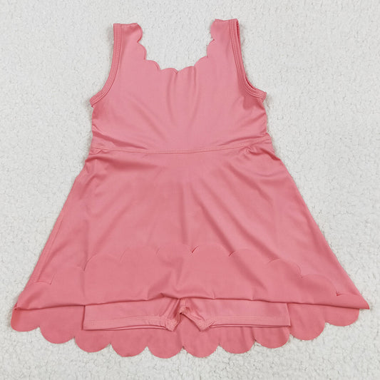 Baby Girls Athletic Dress Pink Sleeveless Yoga Knee Length Dresses GSD2371 5.22