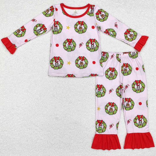 Baby Girls Pajamas Christmas Pink Bamboo Pajamas Outfits GLP1741