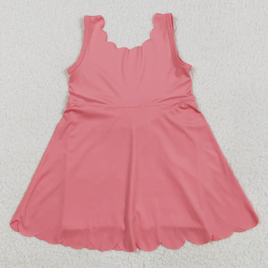 Baby Girls Athletic Dress Pink Sleeveless Yoga Knee Length Dresses GSD2371 5.22