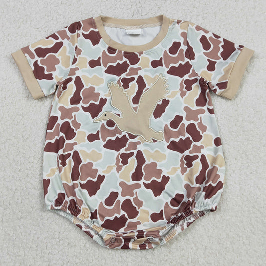 Baby Boys Rompers Embroidery Ducks Southern Khaki Camo Hunting Rompers SR3572 1.2