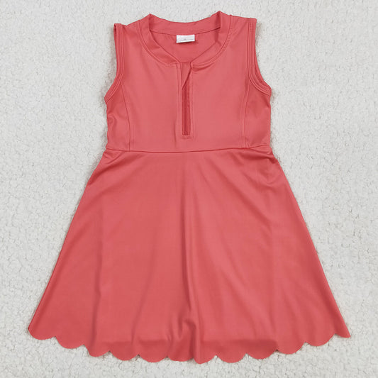 Baby Girls Dress Coral Yoga Zip Active Wear Skort Knee Length Dresses GSD2091 5.22