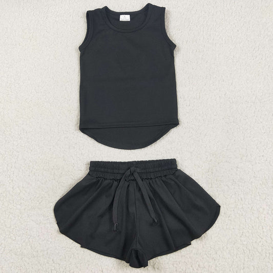 Baby Girls Clothes Black Sleeveless Top Skorts Sets GSSO2505 5.22