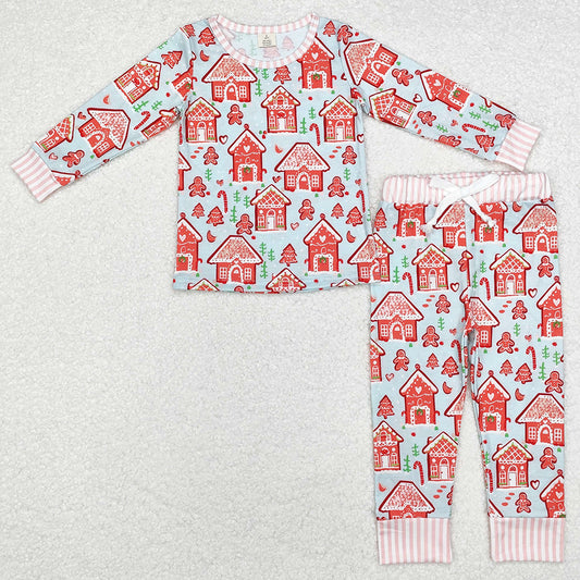 Baby Girls Pajamas Gingerbread Christmas Bamboo Pajamas Sets GLP1582