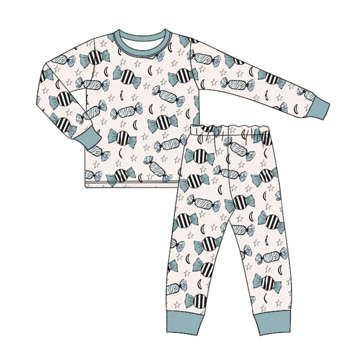 Preorder (moq 5)Baby Boys Long Sleeves Candy Stars Top Pant Pajamas Sets 6.11