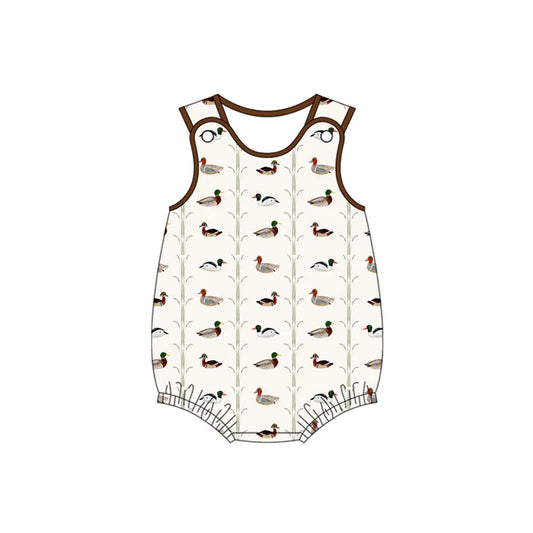 Preorder (moq 5)Baby Boys Sleeveless Ducks Stripe Rompers 5.13