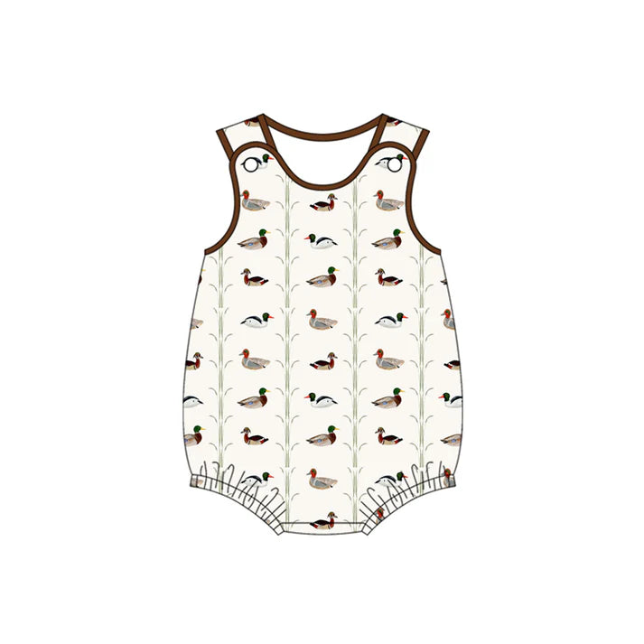 Preorder (moq 5)Baby Boys Sleeveless Ducks Stripe Rompers 4.26
