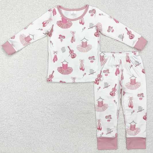 Baby Girls Pajamas Pink Music Dance Shirt Pants Pajamas Clothes Sets GLP2023