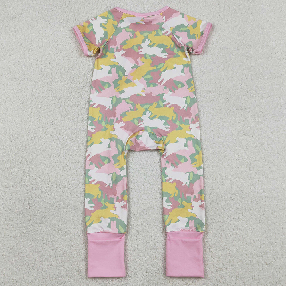 Baby Girls Rompers Rabbits Camo Easter Zip Rompers SR3715 1.2