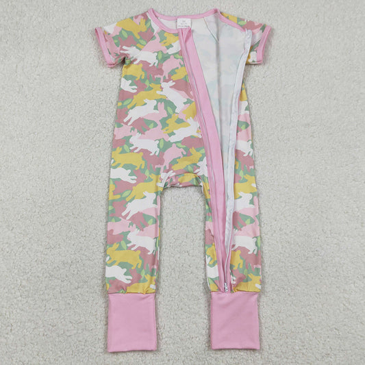 Baby Girls Rompers Rabbits Camo Easter Zip Rompers SR3715 1.2