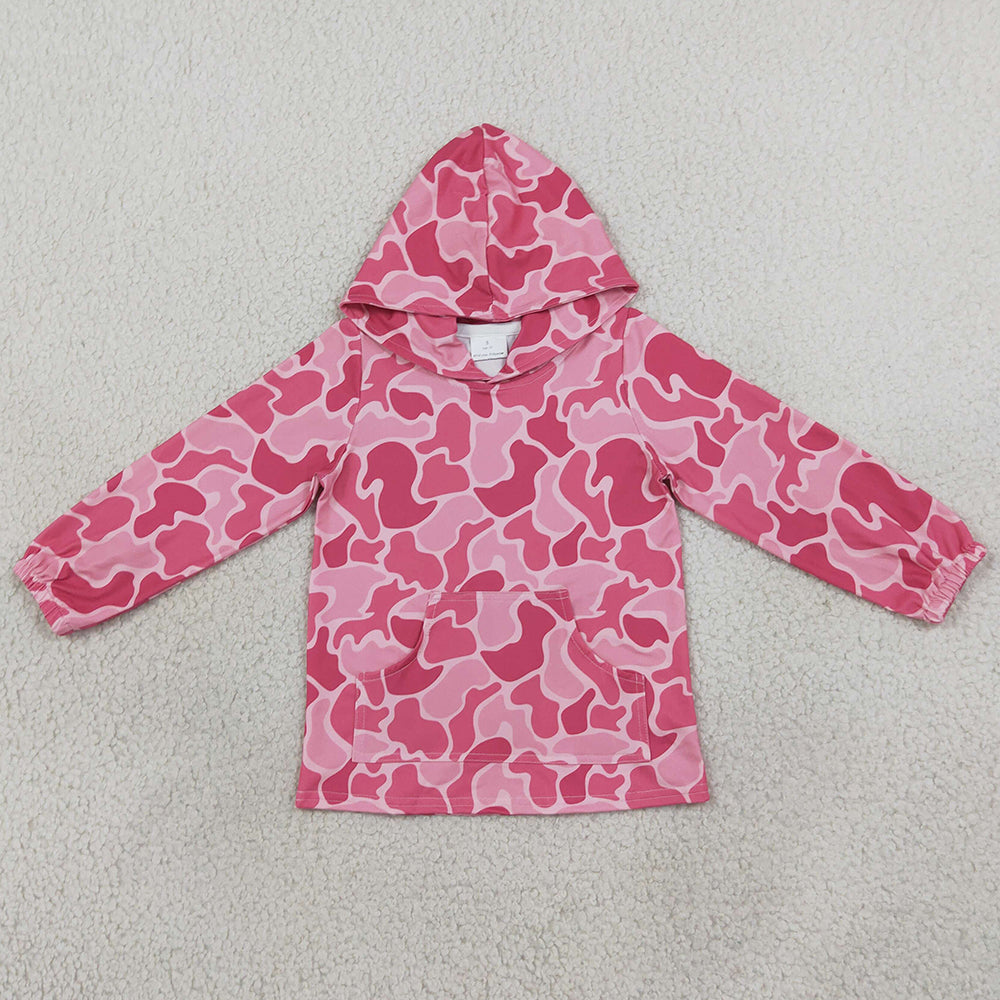 Baby Girls Clothes Long Sleeve Pink Camo Hoodies Tops GT0866